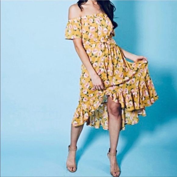 NWT |  BOHO Floral OFF shoulder Dress - Picture 3 of 4